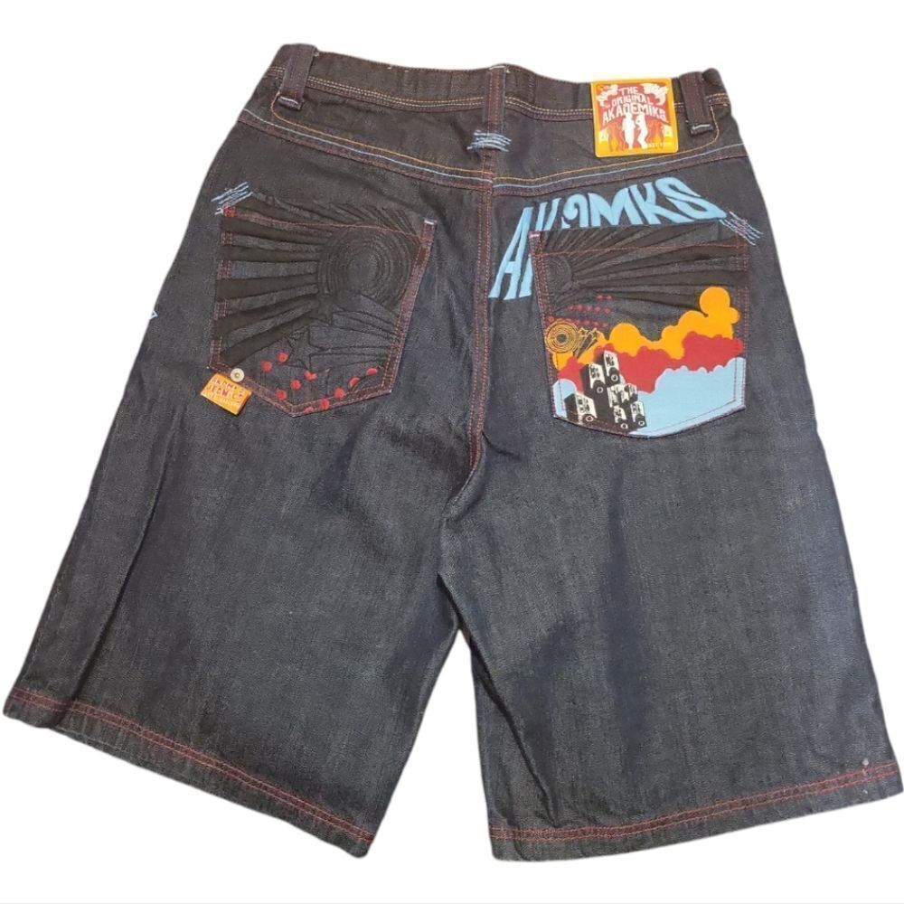 Vintage Y2K Akademik Jean Shorts Size 34 Mens